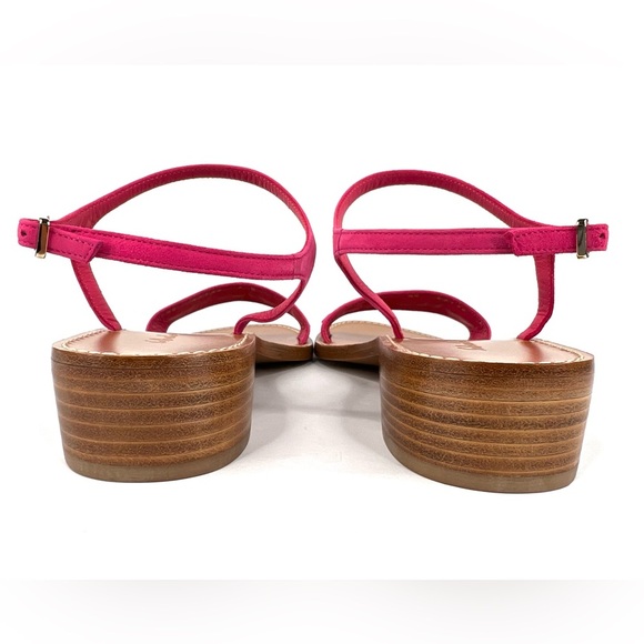 Salvatore Ferragamo Tremiti Gancini Chain Logo Pink Suede Ankle Strap Sandals 7 - Picture 6 of 13